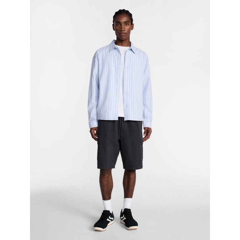 No Boundaries Men's Boxy Cropped Oxford Shirt photo 2