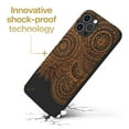 thumbnail image 3 of Case Yard Wooden Case for iPhone-11-Pro Soft TPU Silicone cover Slim Fit Shockproof Wood Protective Phone Cover for Girls Boys Men and Women Supports Wireless Charging Geo Henna Design, 3 of 7