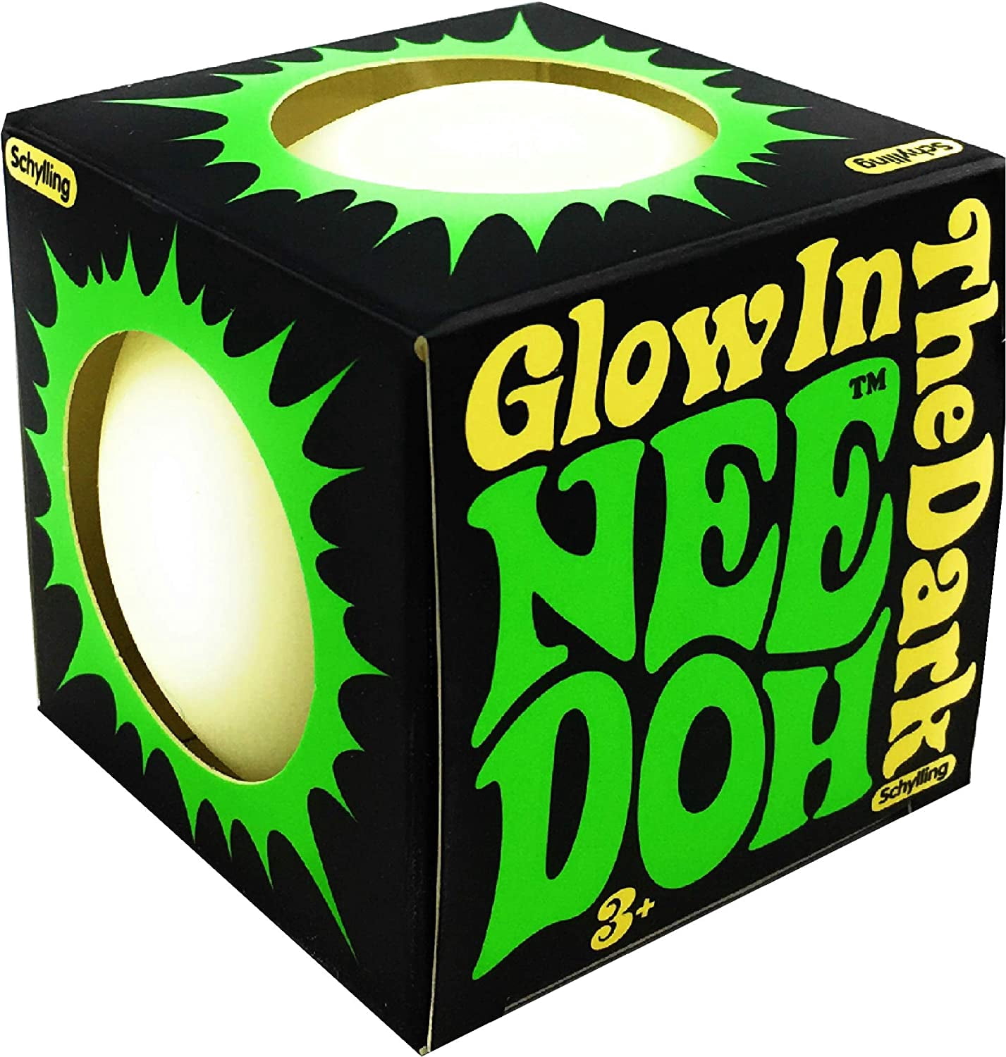 Schylling Glow in The Dark NeeDoh 2 Pack Squishy, Squeezy, Stretchy Stress Balls