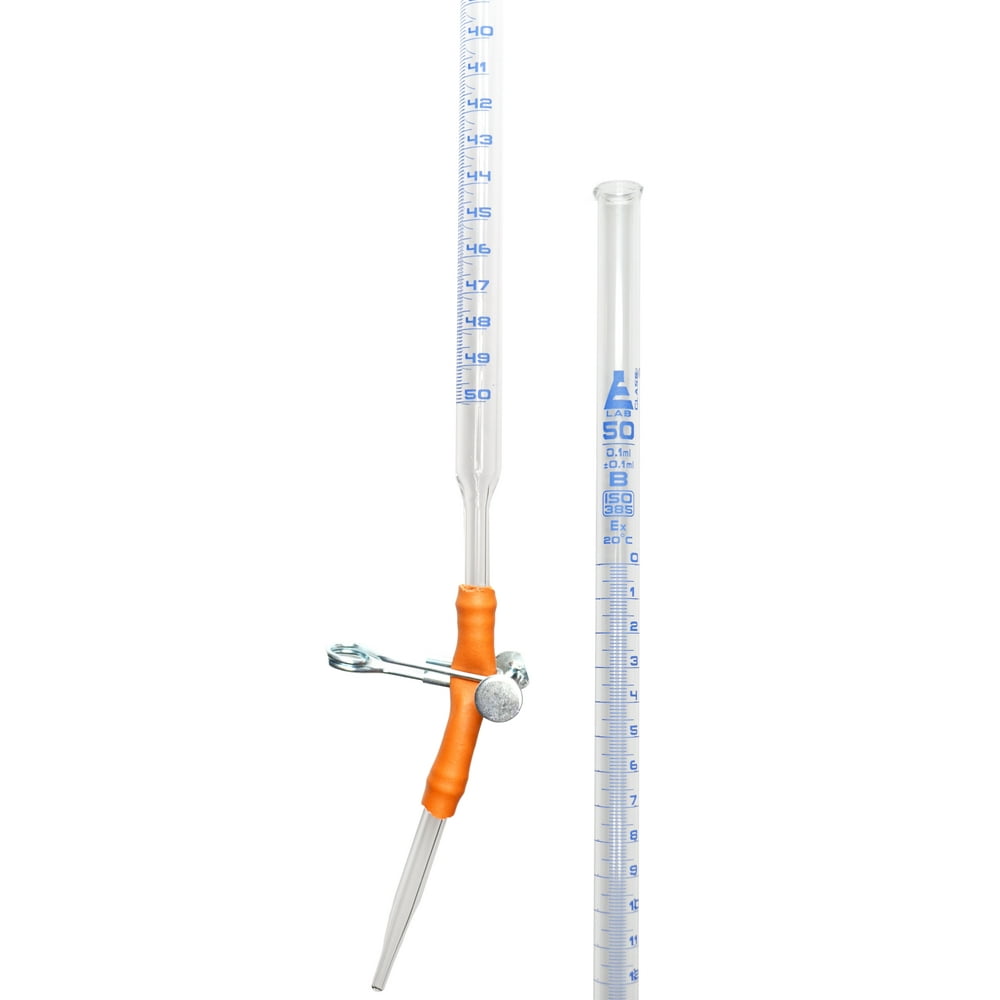 Burette, 50ml Class B, DIN ISO 385, Borosilicate Glass with Pinch