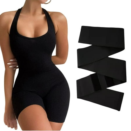 

Lilvigor Waist Wrap For Stomach Waist Trainer Wrap For Women Wrap Band Tummy Wrap Waist Bandage Wraps 118-236 inch Black