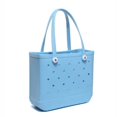 thumbnail image 1 of Bolsas de playa grandes a la moda, cestas de almacenamiento impermeables de goma EVA, bolso de compras de viaje, bolso de hombro para mujer, bolsa de gelatina de Color sólido, 1 of 5