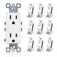 thumbnail image 5 of ELEGRP Decorative Receptacle, 15A 125V Standard Electrical Wall Outlet, 2 Pole 3 Wire, Non- tamper Resistant, NEMA 5-15R, Self-Grounding Residential Grade Outlet, UL List,Glossy White, 10 Pack, 5 of 11