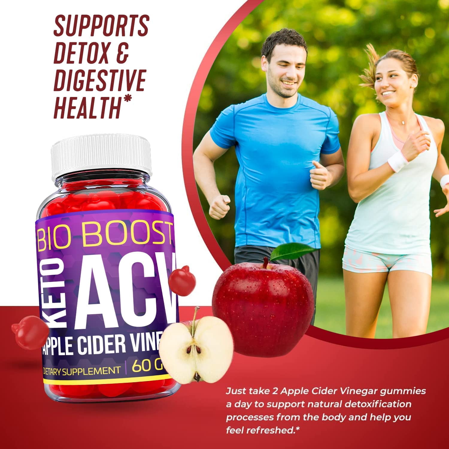 (1 Pack) Bio Boost Keto ACV Gummies - Supplement for Weight Loss - Energy & Focus Boosting Dietary Supplements for Weight Management & Metabolism - Fat Burn - 60 Gummies