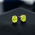 thumbnail image 3 of Gem Stone King 18K Rose Gold Plated Silver Yellow Lemon Quartz Stud Earrings for Women Men | 2.20 Cttw | Gemstone Birthstone | Oval 8X6MM, 3 of 4