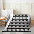 thumbnail image 2 of Western Boho Flannel Fleece Blanket , Aztec Bed Blanket, Arrow Throw Blanket, Retro Exotic Style Fuzzy Blanket, African Sherpa Blanket Bedroom Decor, Brown Blue, 2 of 4
