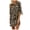 Khaki, variant on Honeeladyy Rollbacks Women's Casual Leopard Print Tshirt Dress Summer Loose Short Sleeve Dress Fashion Round Neck Mini Dresses Streetwear Khaki