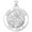 White Gold, variant on Saint Augustine of Hippo Oval Religious Medal - 3/4 Inch X 1 Inch - Sterling Silver