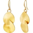 thumbnail image 3 of Gold Earrings 14k Gold Plated Dangle Earrings for Women Hammered Disc Geometric Teardrop Baroque Pearls Big Gold Hoops Dangle Earrings Gifts, 3 of 3