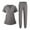01# Gray, variant on Women Nurse Work Uniform Purity Scrubs Set V-Neck Stretch Tops with Pockets & Jogger Pants Quick Dry Wine XXL