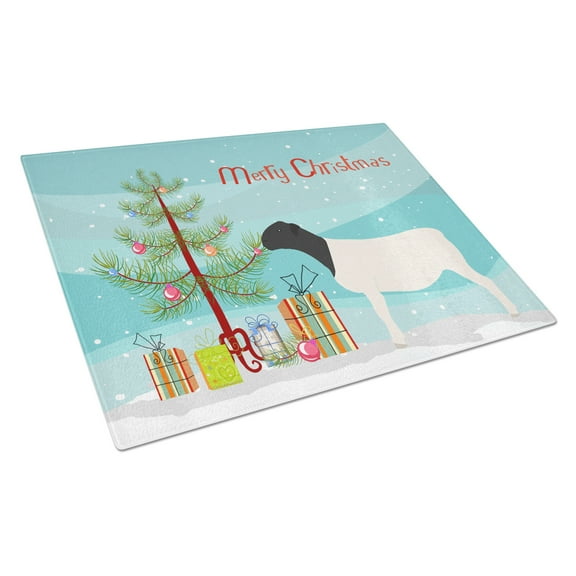 Caroline's Treasures Dorper Sheep Christmas Glass Cutting Board Large