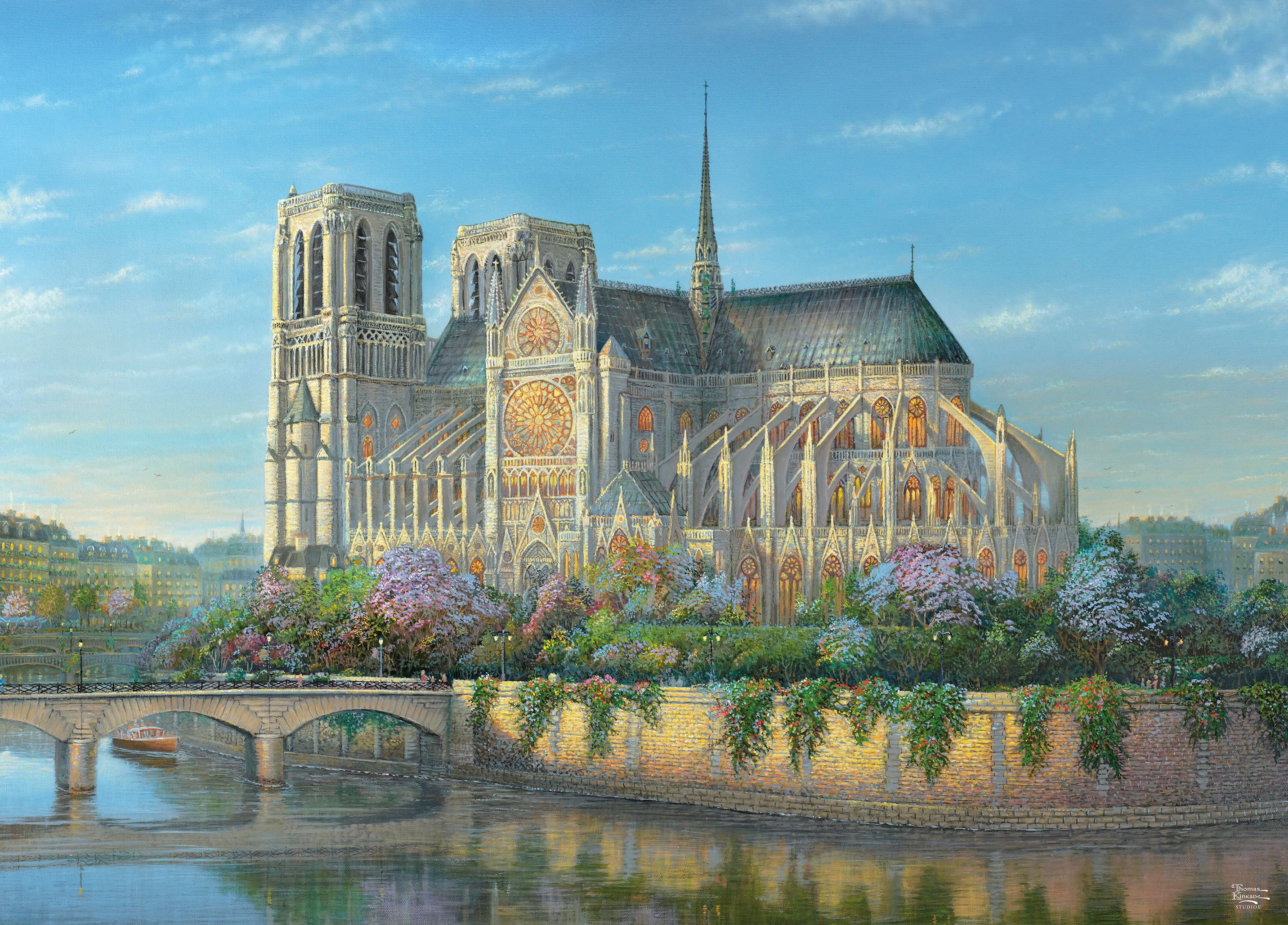Ceaco Thomas Kinkade Notre Dame 1000 Piece Interlocking Jigsaw Puzzle