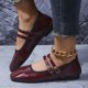 thumbnail image 2 of Cojines Del Dedo Del Pie para Zapatos Correas Ajustables de Mary Jane con Cierres de Hebilla Pulidos Zapatos Negros de Mujer en Cuero Patentado Brillante para Uso Casual, 2 of 9