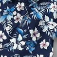 thumbnail image 5 of Tdoqot Boys Hawaiian Shirts with Pocket- Summer Casual Short Sleeve Button Down Kids Beach Shirts Vacation Clothes Navy Size 2-14, 5 of 7
