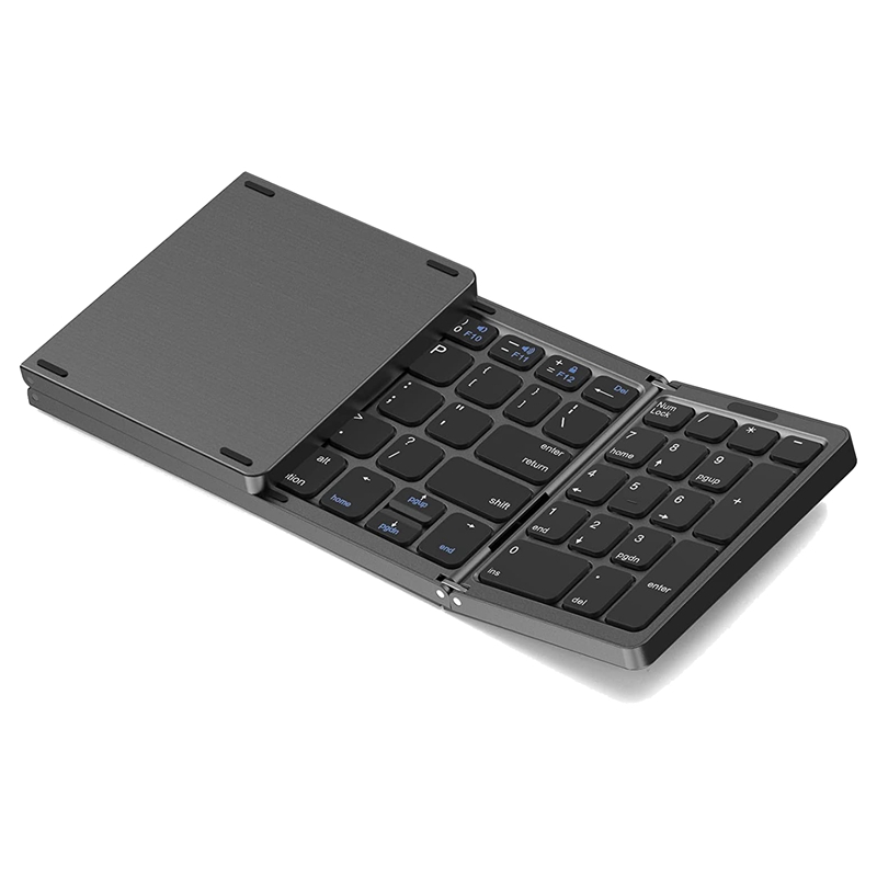 Foldable Bluetooth Keyboard, USB Rechargeable Wireless Keyboard for IOS