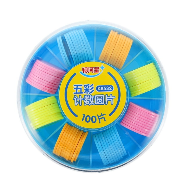 MasteelfCA 100pcs Plastic Mini Disc Plastic Calculating Tools Children's Educational Tools
