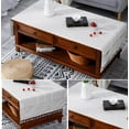thumbnail image 2 of Coffee Table Cloth Cotton and Linen Table Protector Cover, Embroidery Table Cover with Pockets and Tassel, Rectangle Tablecloths Washer Dryer Fridge Top Dust Cover, 2 of 2