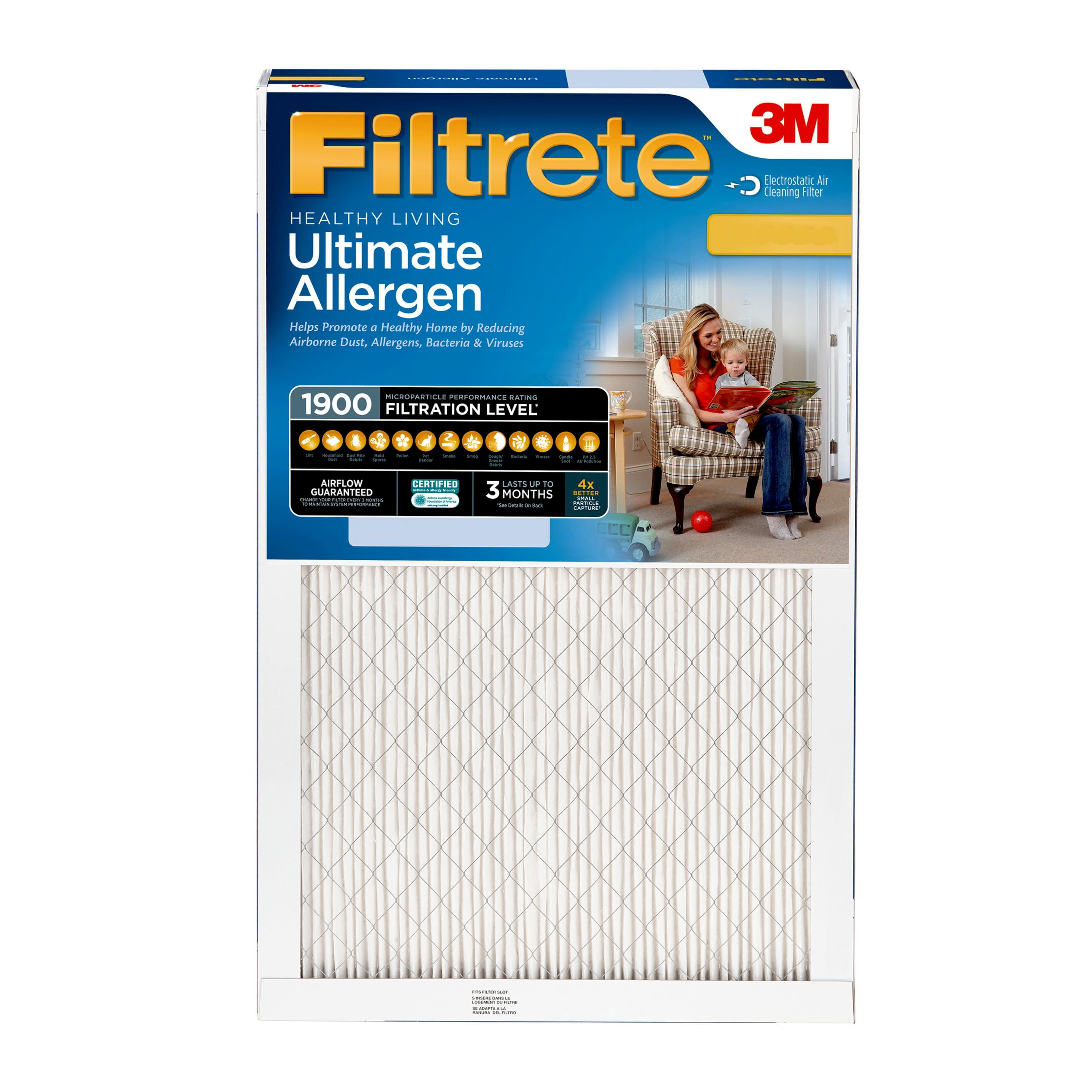 Filtrete 20x25x1, Ultimate Allergen, Virus and Bacteria Reduction HVAC