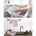 thumbnail image 5 of Purple Striped Kitchen Dish Towels for Drying Dishes Set of 2, Modern Simple Farmhouse Beige Vintage Waffle Weave Microfiber Hand Tea Bathroom Towels Quick Dry & Absorbent Towel 12x12, 5 of 7