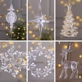 thumbnail image 2 of Adorno navideño con forma de copo de nieve para árbol de Navidad, colgante de cristal de alce, ciervo, corona de nieve, decoración de Feliz Navidad, 2023, 2 of 4