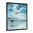 thumbnail image 2 of Designart 'Peaceful Scene Of Horse and Man Running By The Water' Farmhouse Framed Art Print, 2 of 4