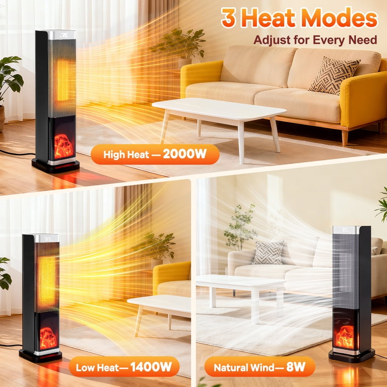 WLRETMCI 2000W Tower Space Heater, Ceramic, Remote photo 8