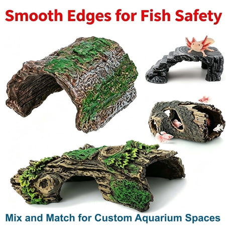 Terrarium Decor Reptile Hide Reptile Hides and Caves Aquarium Tank Accessories Decorations, Shade A