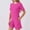 Hot Pink, variant on Womens Blouse&Shorts Set Casual Fashion Crew Neck with Drawstring Elastic Waist Beach Wear Summer Clothes Set for Women Blue Size L