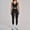 Black, variant on PISONIC 2 Piece Workout Sets for Women Cross Back V Neck Tank Top Matching High Waist Leggings Gym Sets