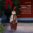 thumbnail image 5 of Alpine Corporation 7" x 6" x 19" Country Snowman Statue with LED Lights, Red/White, 5 of 11
