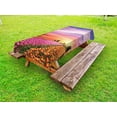 thumbnail image 1 of Nature Outdoor Tablecloth, Tulip Fields and Windmills in European Landscape with a Sunset Sky View, Decorative Washable Fabric Picnic Tablecloth, 58 X 120 Inches, Orange Pink Purple, by Ambesonne, 1 of 2