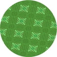 thumbnail image 1 of Ahgly Company Machine Washable Indoor Round Transitional Neon Green Area Rugs, 7' Round, 1 of 7