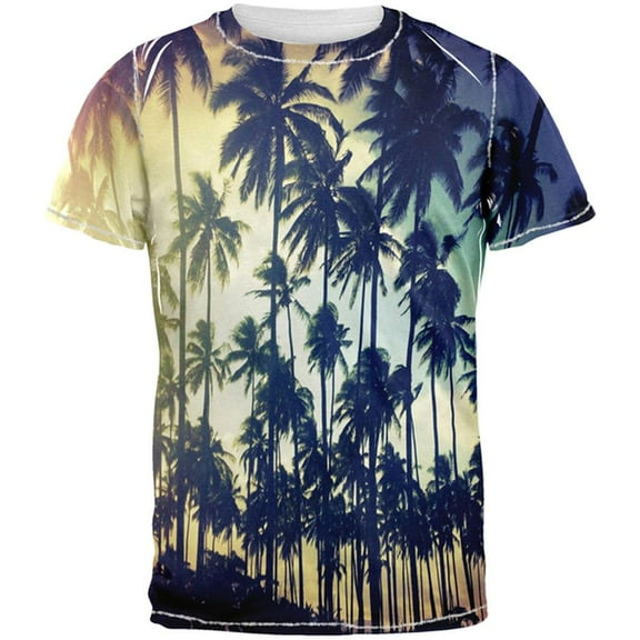 Palm Trees All Over Adult T-Shirt - Large