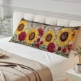 thumbnail image 4 of Sunflowers Body Pillow Covers 20"x60", Retro Flower Barn Doors Butterfly Farmhouse Brown Soft Brushed Microfiber Breathable Throw Pillow Covers, Pillowcase with Zipper for Couch Sofa Bedroom, 4 of 9