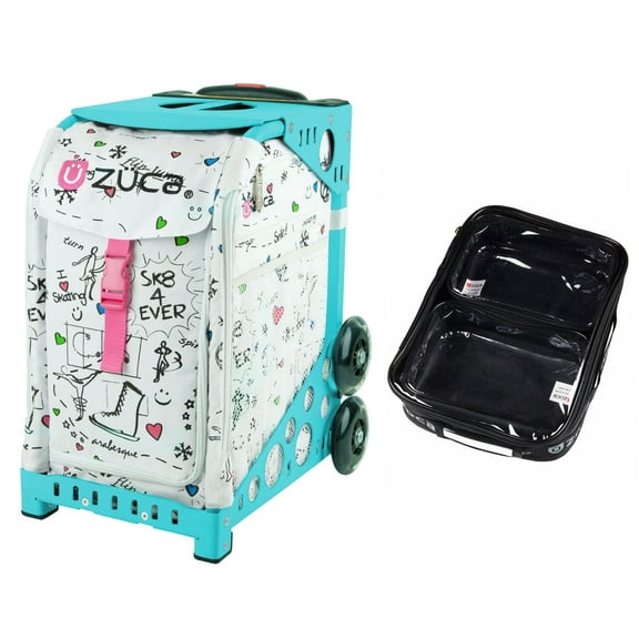 Zuca 18" Sport Bag - SK8 with 1 Large and 2 Mini Utility Pouches (Turquoise Frame)