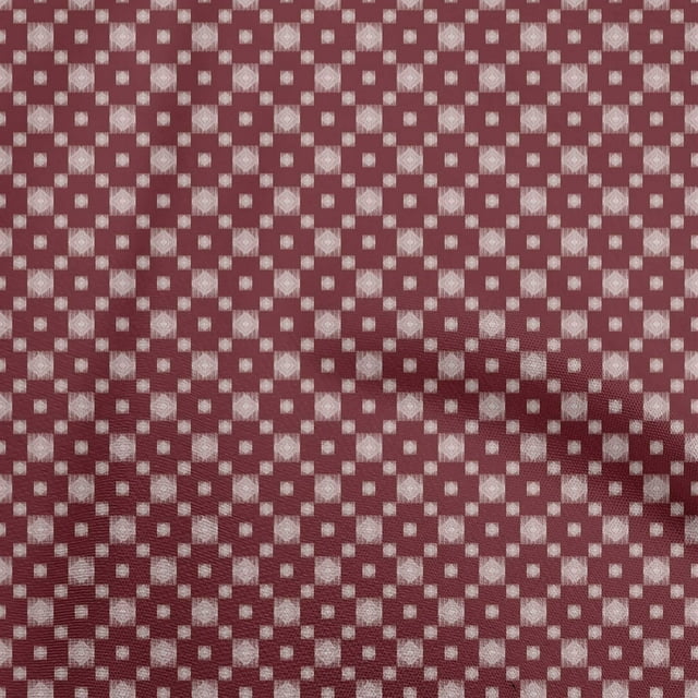 oneOone Cotton Silk Maroon Fabric Asian Ikat Craft Projects Decor Fabric Printed By The Yard 42 Inch Wide