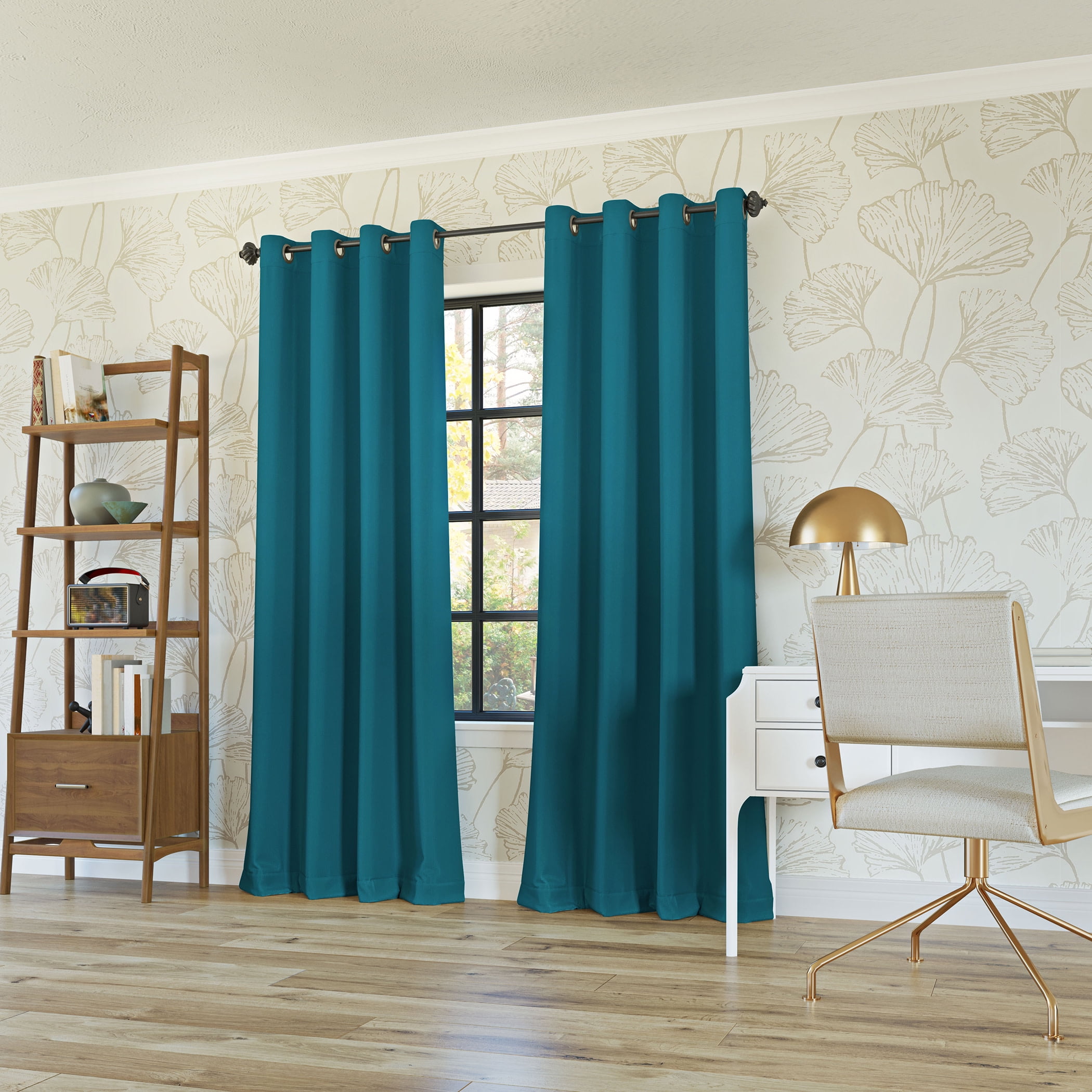 Sun Zero Oslo Extreme 100% Blackout Grommet Curtain Panel, 52"X84", Teal, 1-Piece Single Panel
