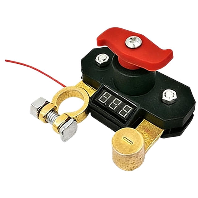 1PC Car Battery Disconnect Switch, Battery Isolation Switch with Digital Voltage Indicator for Efficient Power Management in Equipment
