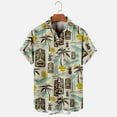 thumbnail image 3 of Mens Hawaiian Shirt Coconut Tree Print Short Sleeve Button Down Shirt Tropical Holiday Summer Beach Shirts, 3 of 4