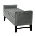 thumbnail image 5 of Inspired Home Harriet Faux Leather Storage Bench, Silver Croc, 5 of 8
