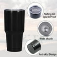 thumbnail image 3 of Aspire 30 Oz. Stainless Steel Tumbler, Double Walled Insulated Travel Cup with Resistant Lid, Keep Cold or Hot for Hours-Orange, 3 of 9
