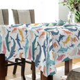 thumbnail image 3 of JSTEL Colorful Whales Table Cloth Rectangle 54 x 72 Inch Tablecloth Anti Wrinkle Table Cover for Dining Kitchen Parties, 3 of 6