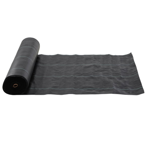 Black Weed Barrier Fabric Roll - 6.6ft x 164ft Landscape Fabric for Garden Beds, Walkways & Driveways - Heavy-Duty PP Weed Control Mat