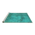 thumbnail image 2 of Ahgly Company Machine Washable Indoor Rectangle Oriental Turquoise Blue Industrial Area Rugs, 8' x 10', 2 of 4