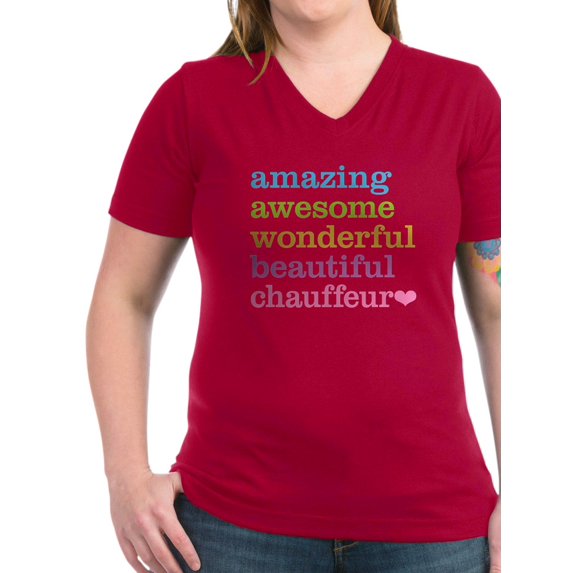 CafePress - Chauffeur Women's V Neck Dark T Shirt - Women's V-Neck Dark T-Shirt