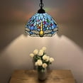thumbnail image 3 of Tiffany Blue Stained Glass Dragonfly 12-Light LED Pendant Lights for Dining Room, Hotel, Restaurant, Cafe, 3 of 8