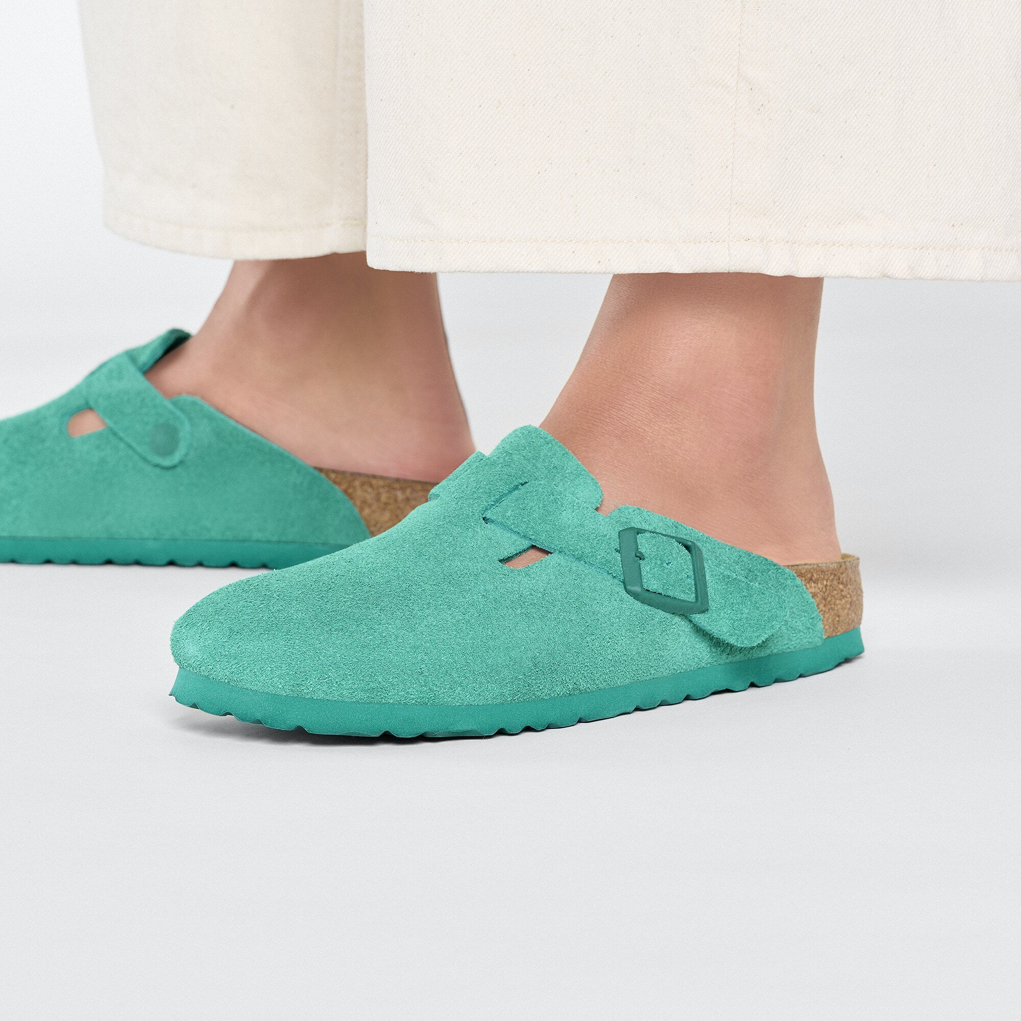 Birkenstock Boston BS Narrow Suede Clog, 37, Green - Walmart.com