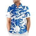 thumbnail image 4 of Mens Manga Corta Botón Abajo Camisas Gira Cuello Impresión Casual Blusa, Camisas de Verano para Hombre, 4 of 5