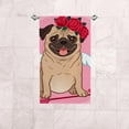 thumbnail image 6 of 2 Pcs Face Bath Towels Set Valentine's Day Pug Dog Washcloths for Bathroom Hotel Kitchen, 30"x15", Absorbent Soft Hand Fingertip Towels, 6 of 6