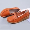 thumbnail image 5 of Women's 2026 Plus Flat Shoes Summer Solid Color Round Closed Toe Low Heel Slip On Lightweight Cushioned Orthopedic Arch Support Wide Toe Box Comfortable Walking Daily Footwear Orange 39, 5 of 8